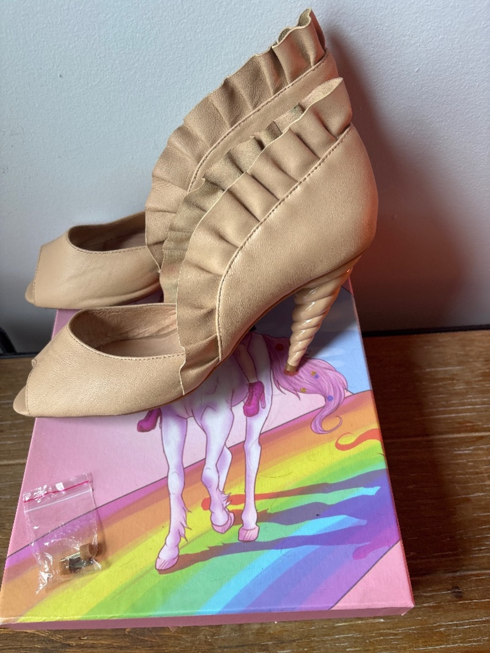 Jeffrey Campbell Michelle nude unicorn heels women’s 10
